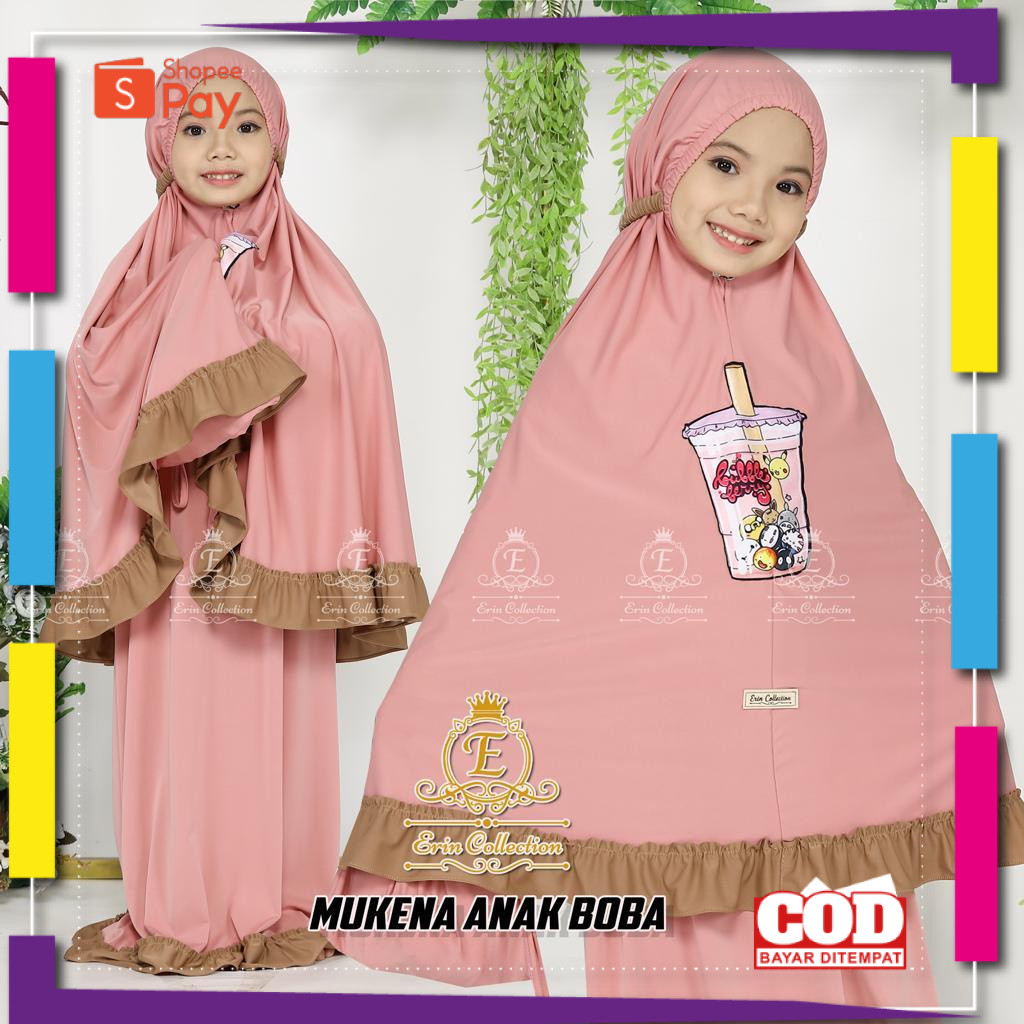 [PREMIUM ORIGINAL] MUKENA ANAK KARAKTER BOBA / MUKENA ANAK BOBA