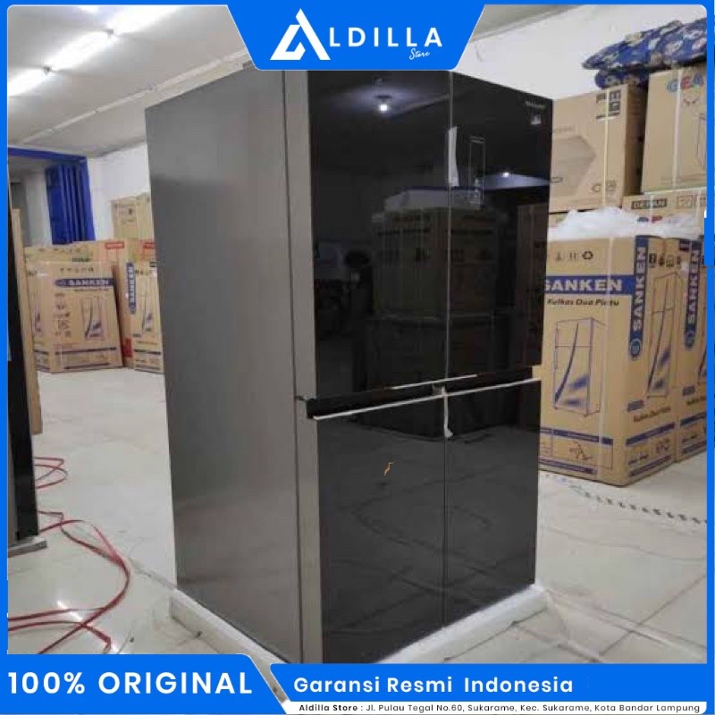KULKAS SHARP 4 pintu SJ-IF51PG-Bk multi door black glass garansi resmi