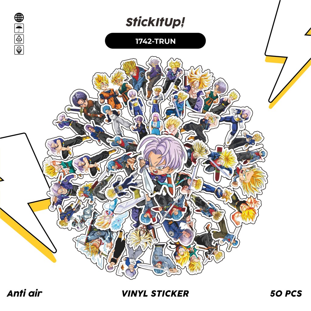 

COD 50 Pcs Stiker ANIME SERIES DRAGONBALL CHARACTER TRUNKS Lucu Anti Air Untuk Dekorasi Notebook Sepeda Skateboard Handphone DIY