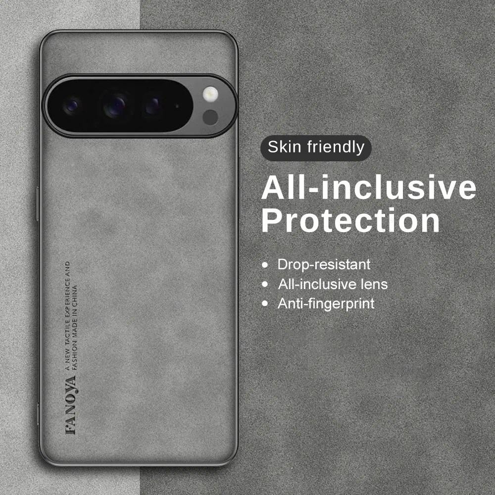 For Pixel9ProXL Google Pixel 9 Pro Pixle Pixel9 Pixel9Pro case Plain leather comfortable suede Prote