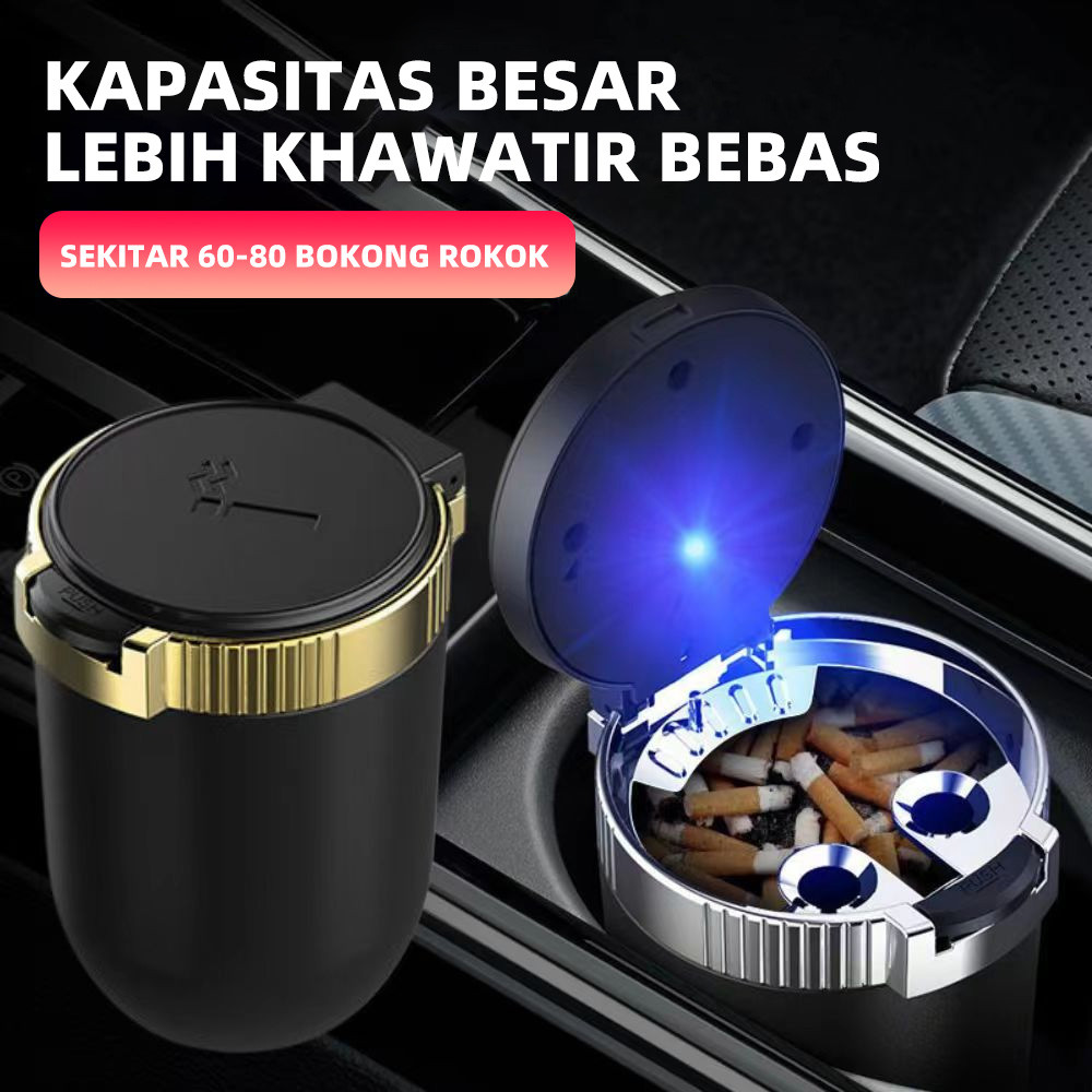 Mobil Asbak Lampu Led  Asbak Mobil  Stainless Steel  Portable Tempat Rokok Aksesoris Mobil Ashtray_C