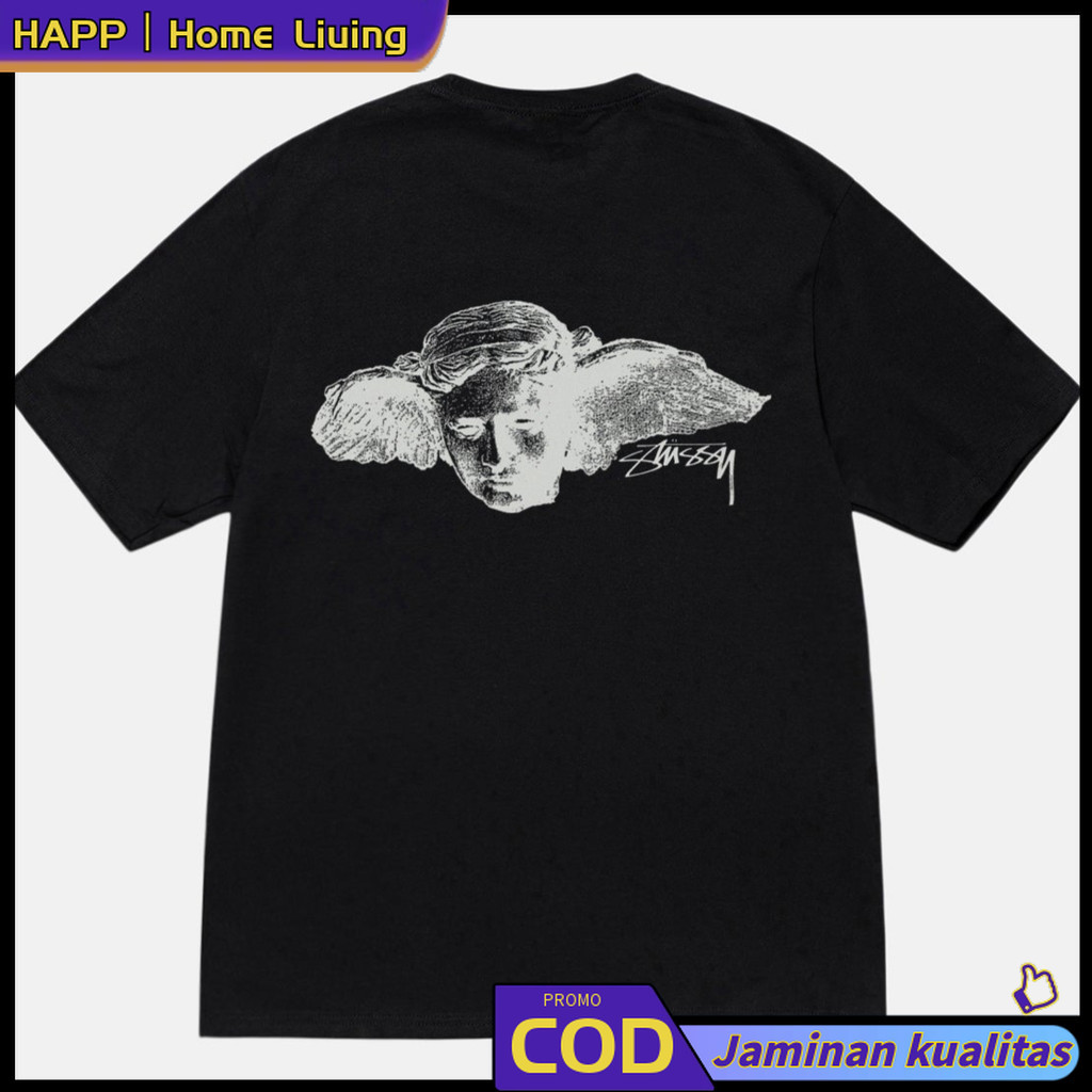 [PROMO] Stussy t-shirt  HYPNOS TEE American Portrait Trend Street Loose Crew Neck Kaos Lengan Pendek