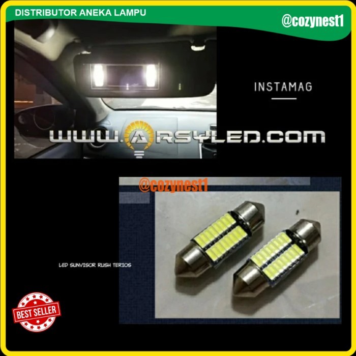 (ALT) ARSY LED Lampu Sunvisor Cermin TV LCD plafon Mobil - Putih, 1 buah
