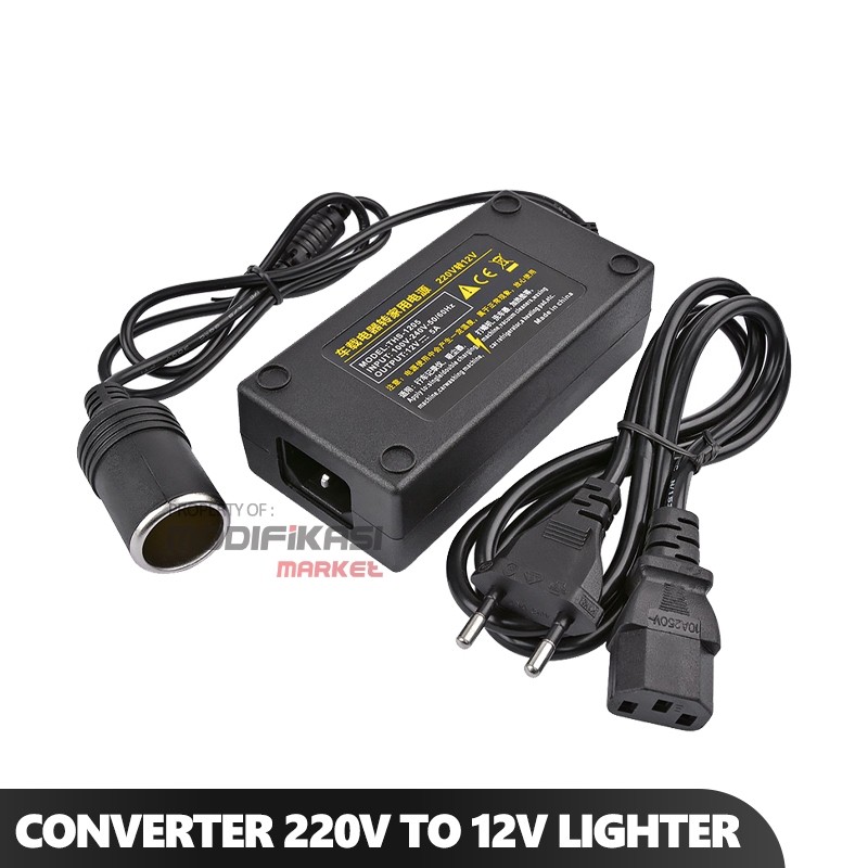 ADAPTOR AC TO DC 12 VOLT LIGHTER SOCKET CONVERTER 220 VOLT KE 12 VOLT