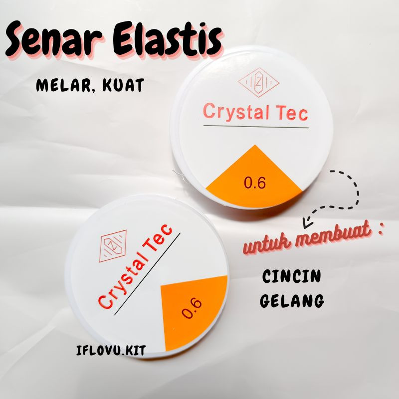 Senar Elastis 0.6 mm Untuk Cincin Gelang | Tali Gelang Karet Elastis Super Kuat | Tali Manik Manik E