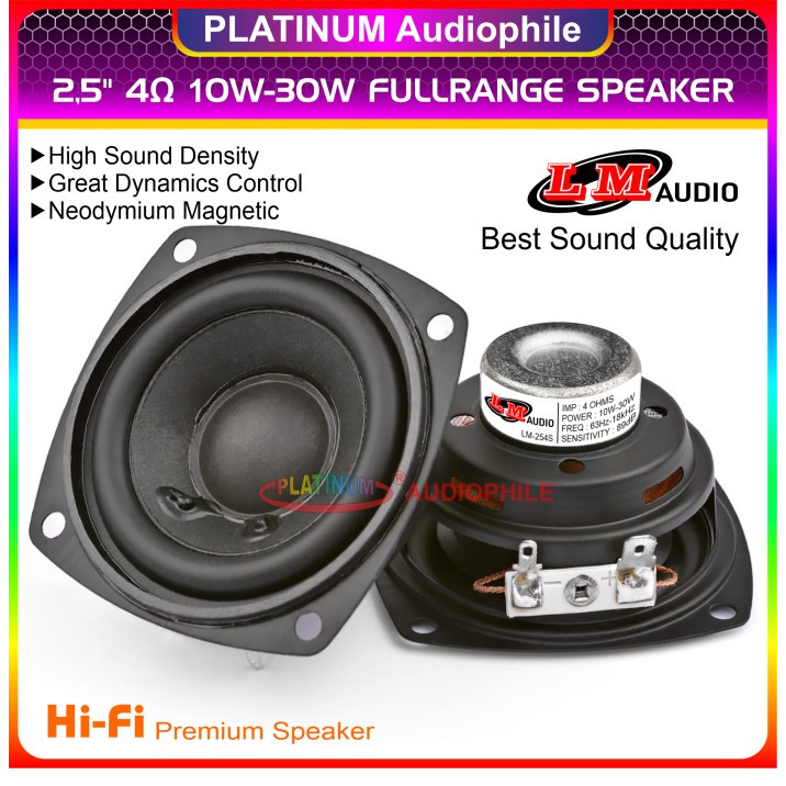 TERLARIS Speaker Full range 2.5 Inch 30 Watt 4 ohm Hifi Fullrange speker Best Quality LM-254S