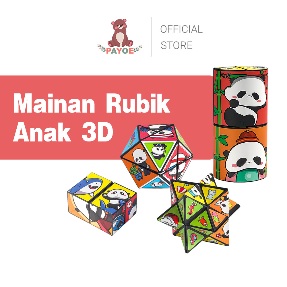 PAYOE Magic Cube Rubik 3D Mainan Edukasikreativitas Anak Rubik Yang Dapat Diputas Rubiks