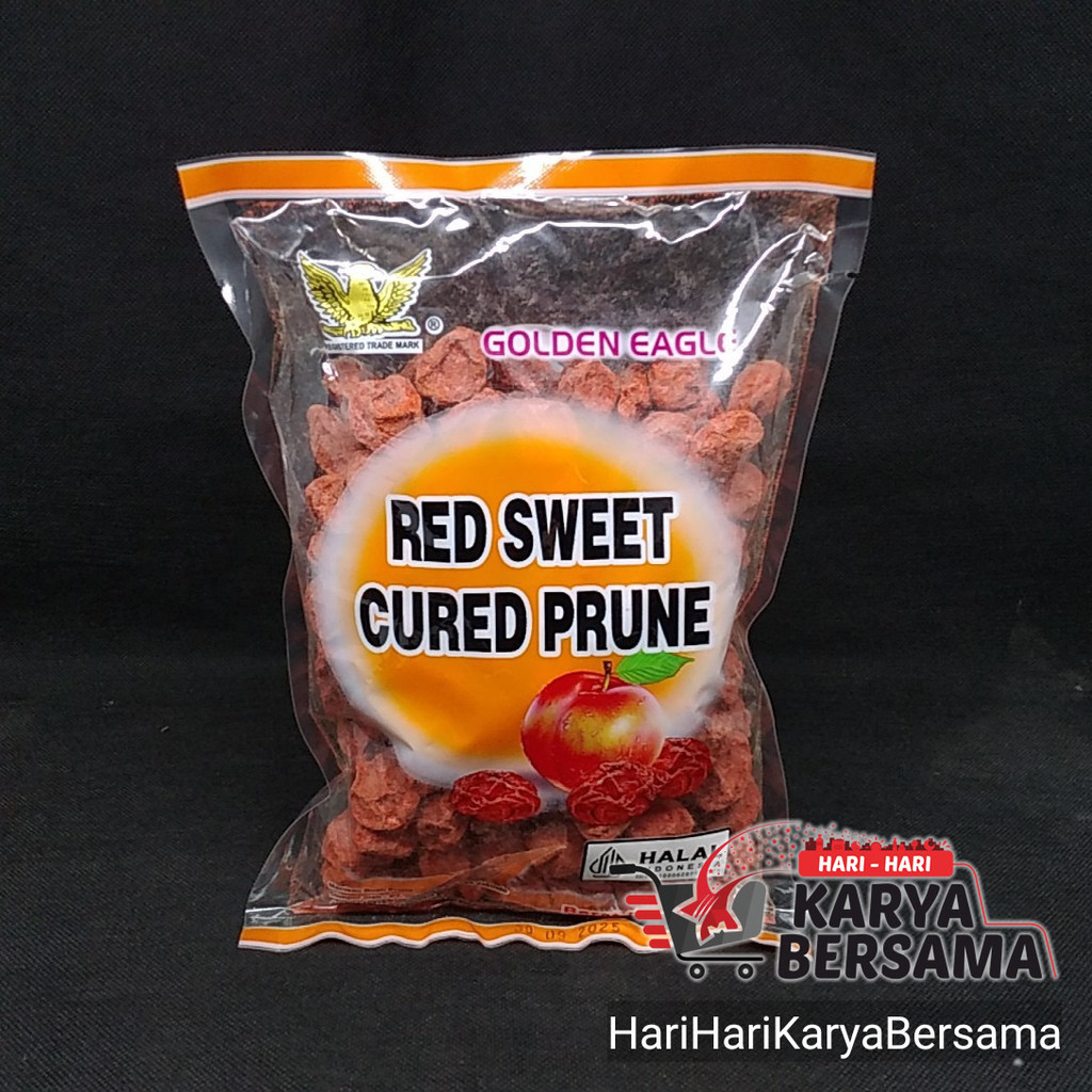 

MAKANAN RINGAN MANISAN GOLDEN EAGLE RED SWEET CURED PRUNE SEMBOI MERAH 400GR