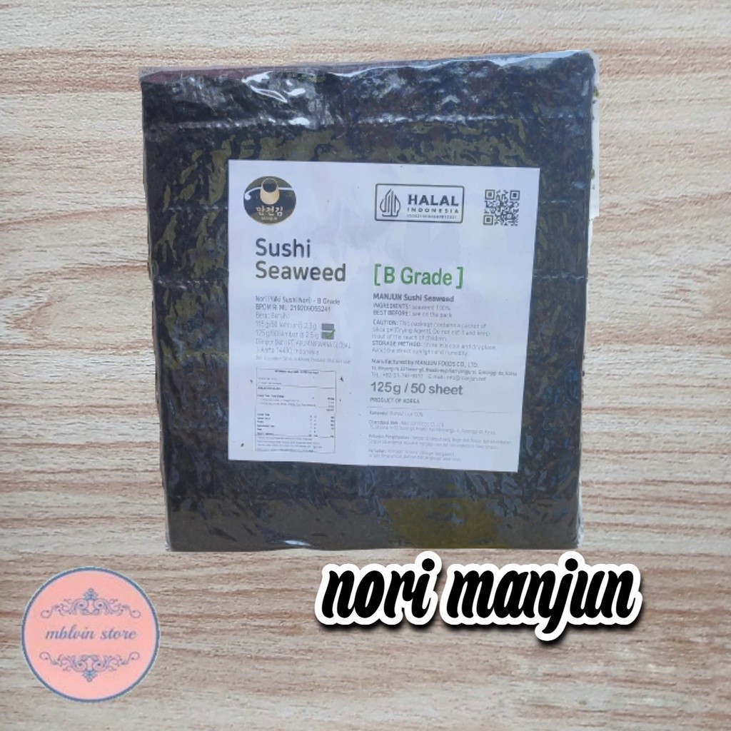 

Manjun nori rumput laut lembaran 50 lembar