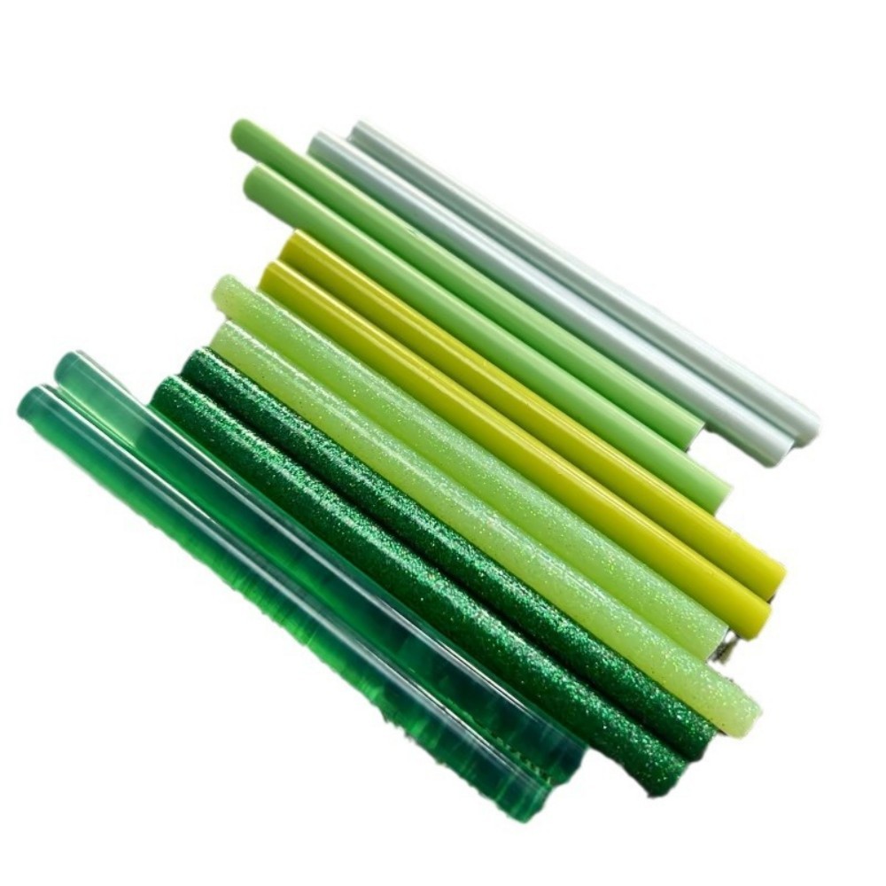 

20pcs Gradient Green Colour System 7mm*100mm Hot Melt Glue Sticks For Glue Craft Phone Case Album Repair Accessories