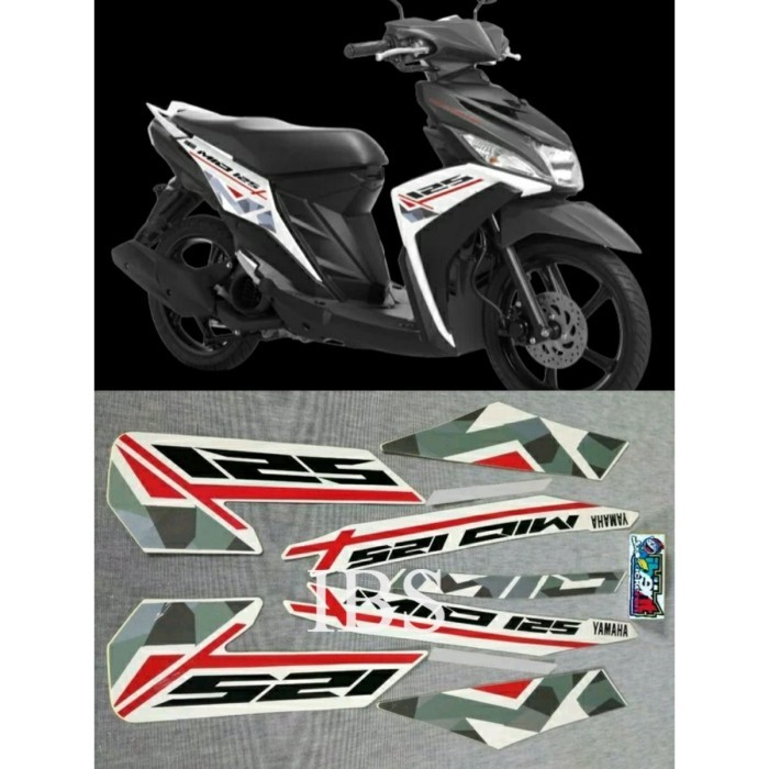 STRIPING MIO M3 PUTIH TAHUN 2016 STIKER ORI YAMAHA