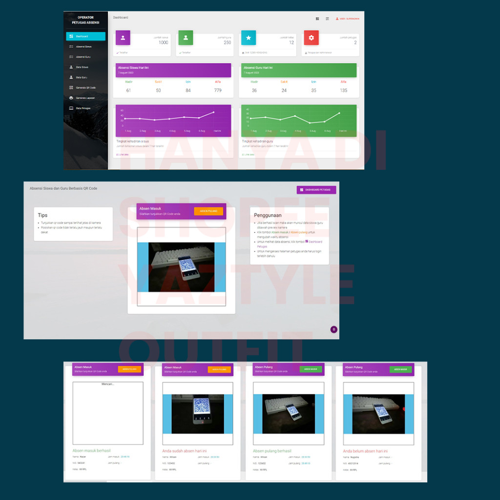 Aplikasi Absensi Siswa dan Guru QR V7 Murah Lengkap Source Code Software Absensi Sekolah Siswa dan G