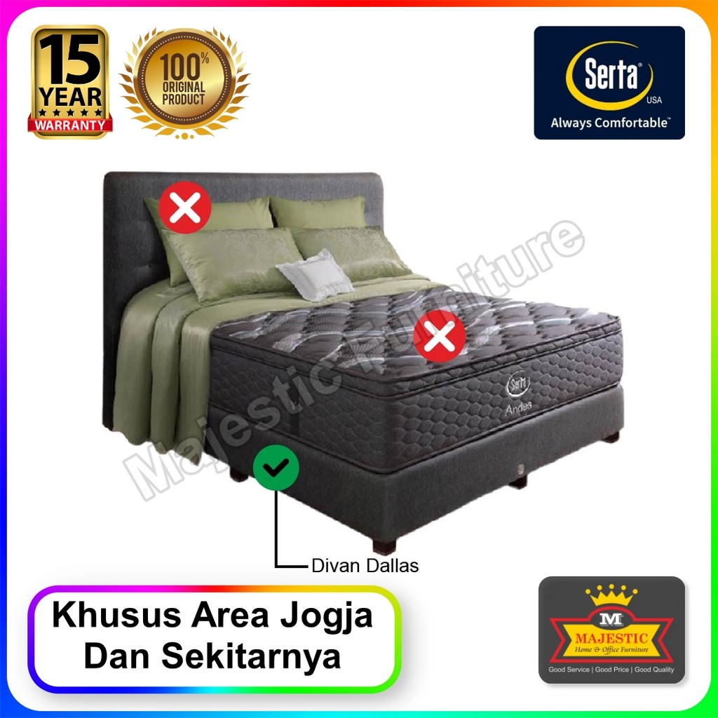 Divan Serta Dallas - 100/120/160/180/200 - Jogja (Tinggi Divan 30 cm, Tinggi Kaki 10 cm)
