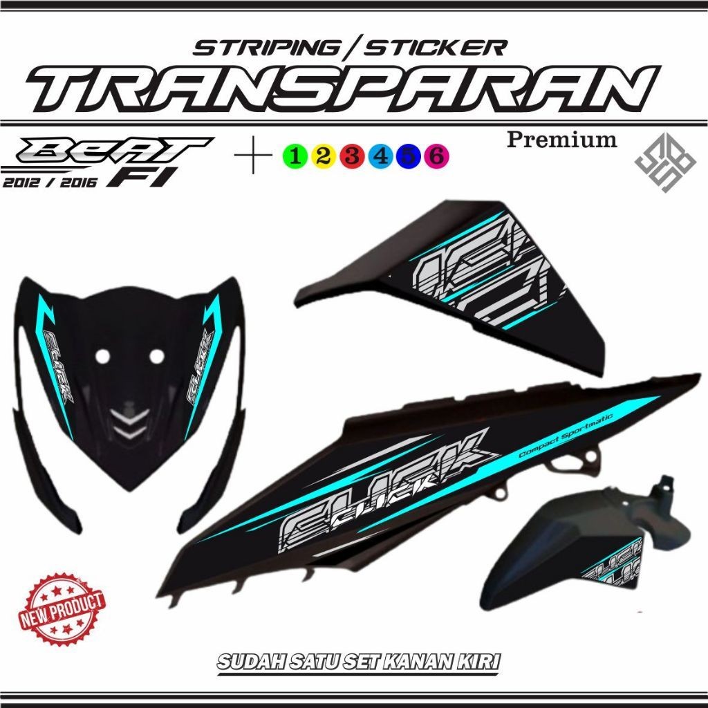 SETIKER STRIPING TRANSPARAN BEAT FI versi CLICK VARIASI
