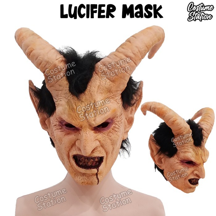 Topeng Lucifer / Mask Latex Setan Hantu Iblis Kostum Halloween