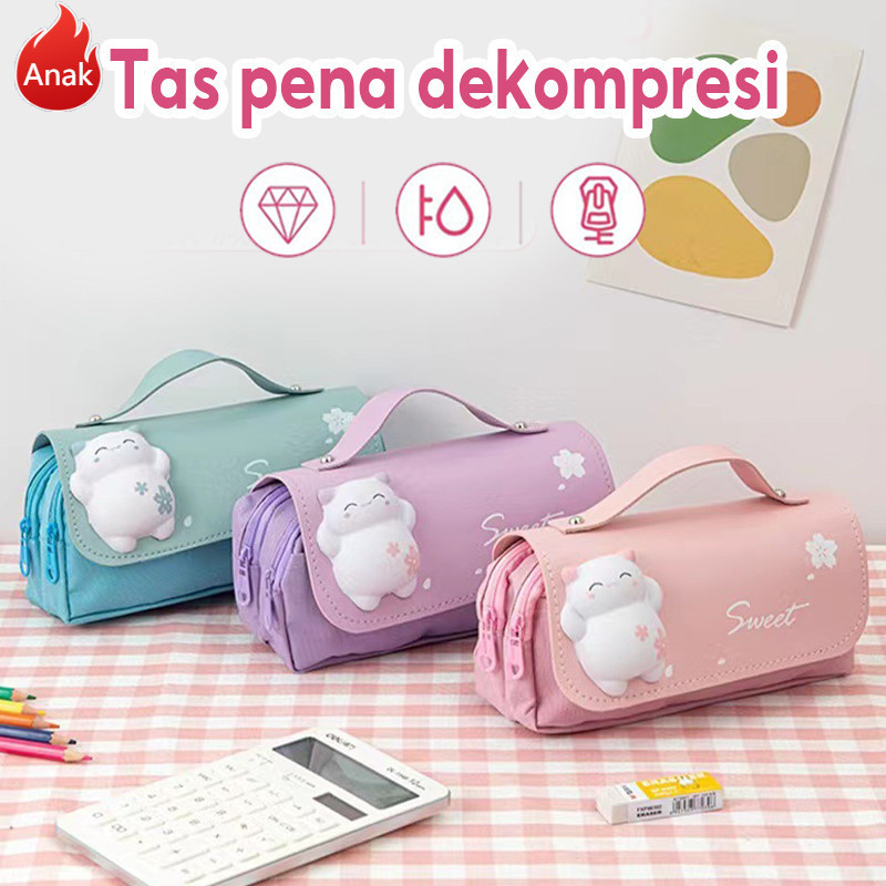 

Unzip Tas Pensil Tinggi Ins Tinggi Penampilan Tinggi, Gadis Cantik Multi Fungsi Besar Kotak Sastra -Anak-Anak