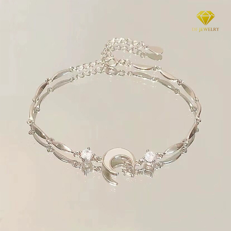 DF Gelang Serut Titanium Couple Anti Karat Wanita Korea Sahabat Terbaik Niche Gelang Kelas Atas Gela