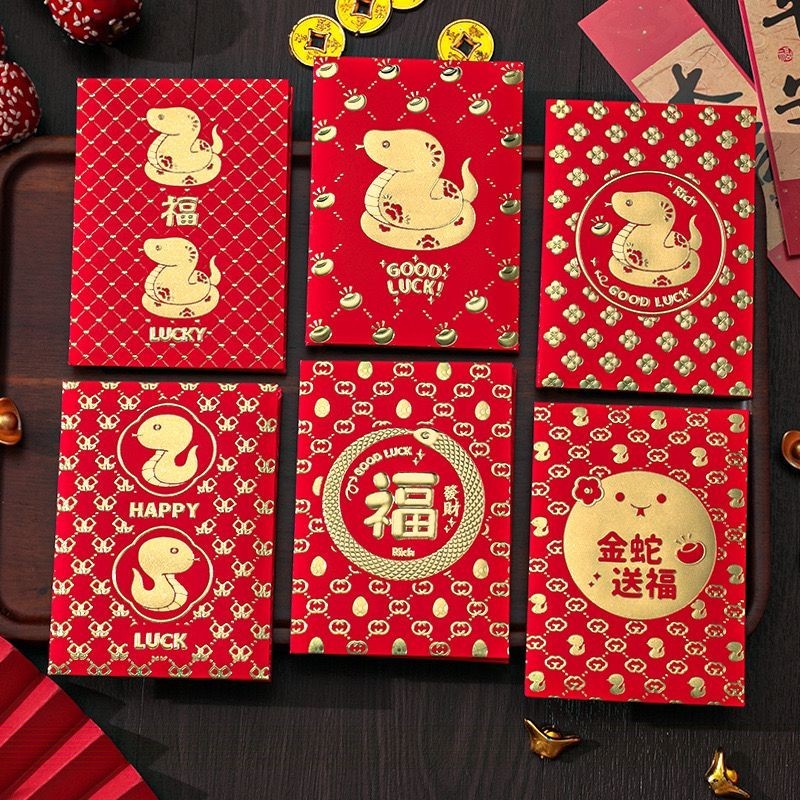 

ANGPAO SNAKE RED GOLD PENDEK ISI 6 PCS IMLEK 2025 amplop tahun baru china cfc