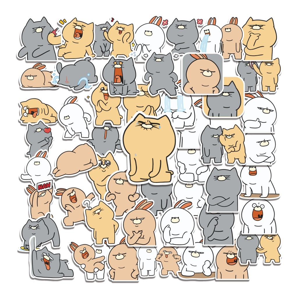 

COD 50 Pcs Stiker Cat Couple Colony Lucu Anti Air Untuk Dekorasi Notebook Sepeda Skateboard Handphone