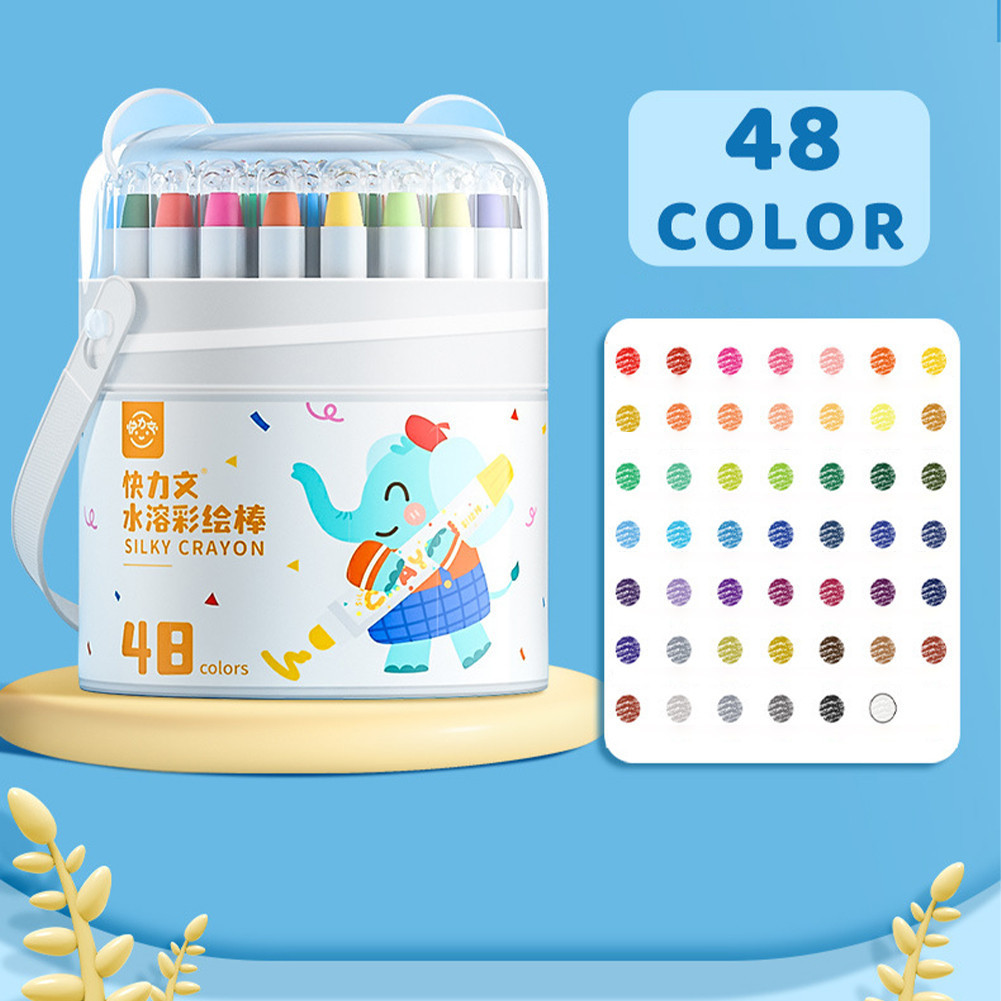 

Washable Silky Crayon 36 / 48 Warna Colorful Bucket / Child's Crayon / Crayon Warna