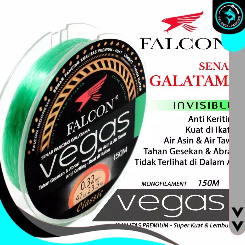 Senar pancing Nilon Falcon VEGAS 150 meter - PP