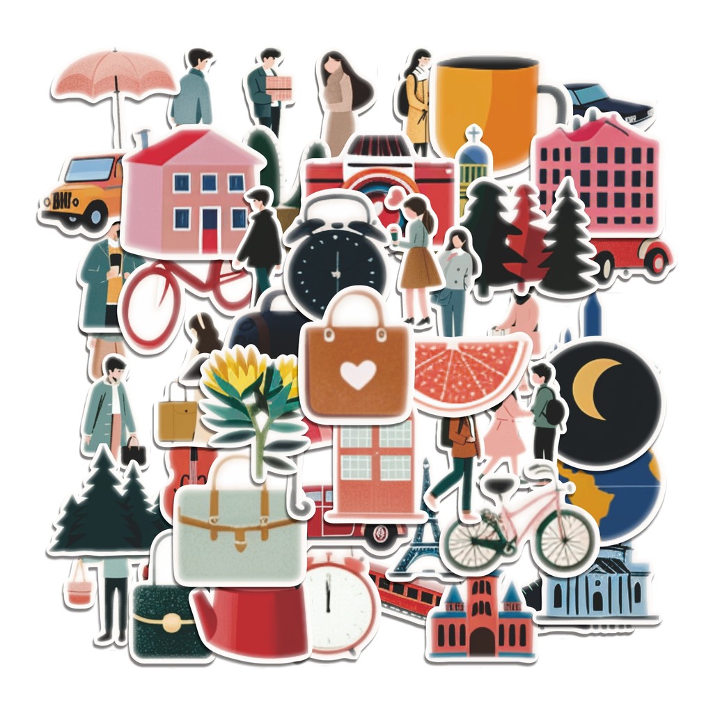 

COD 50 Pcs Stiker Couple Travel Lucu Anti Air Untuk Dekorasi Notebook Sepeda Skateboard Handphone