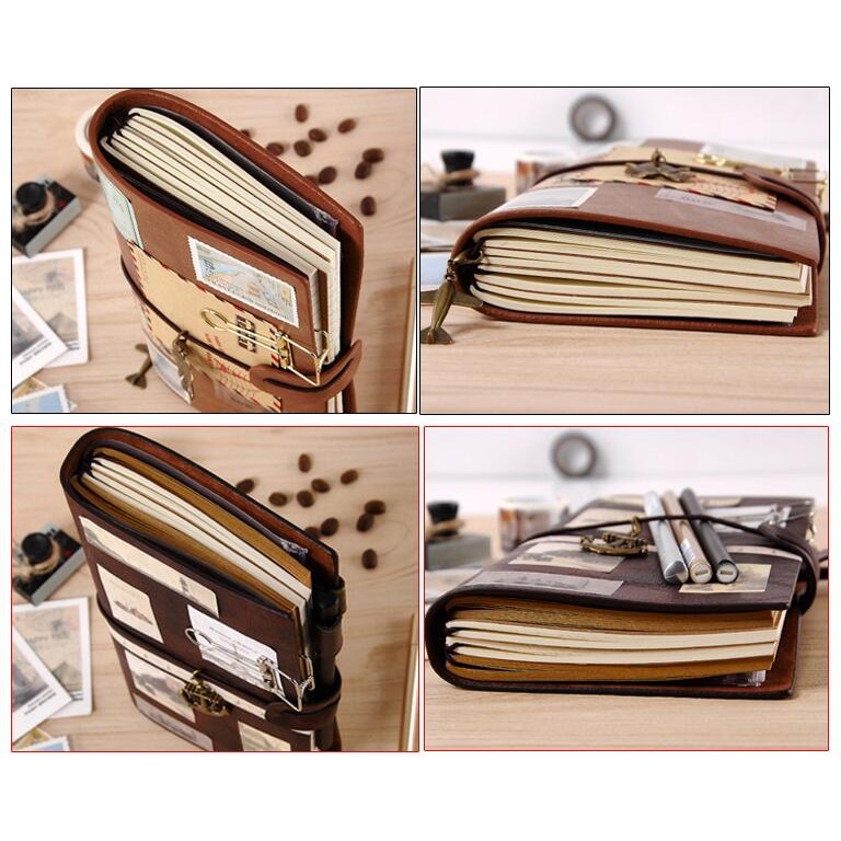 

Leather Traveler Notebook Planners Creative DIY Vintage Travel Journal Notepads TN Sprial Recording Daily Memos Notebooks Gifts