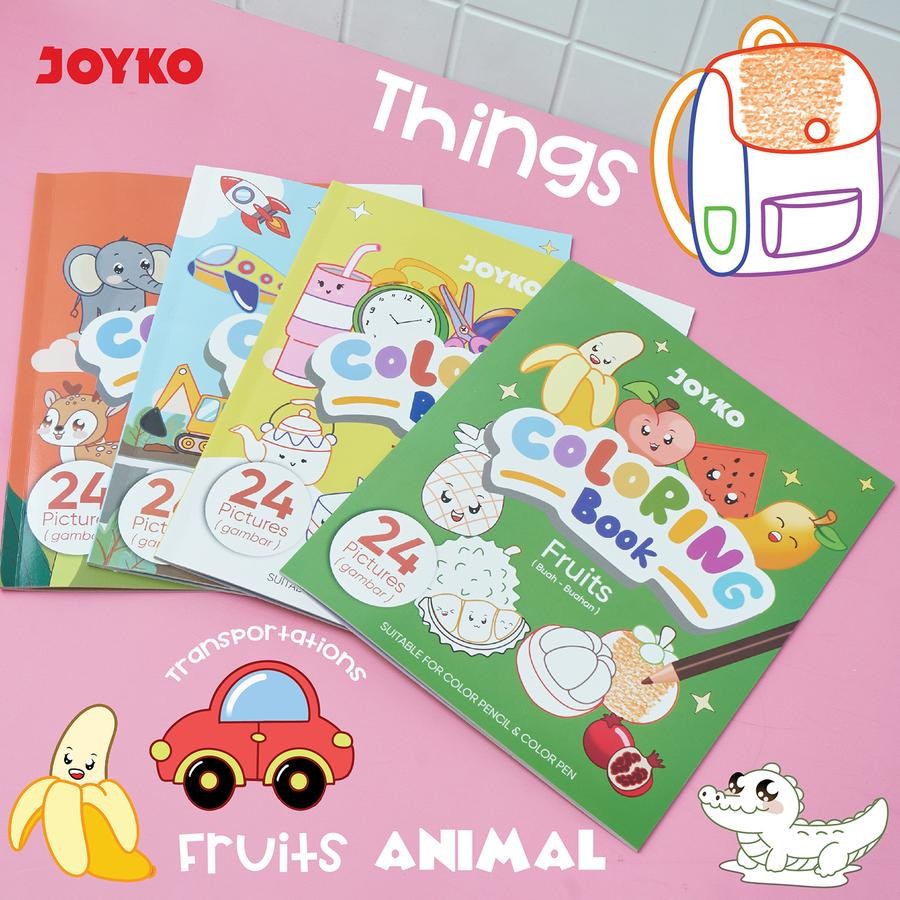 

Buku Mewarnai Anak 24 Gambar / Coloring Book JOYKO CLBK 3503 / GAMBAR Warna ANAK