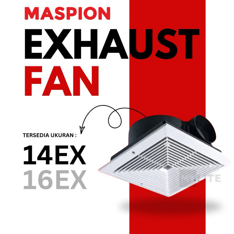 KIPAS EXHAUST HEXOS FAN MASPION CEILING PLAFON MV 14EX DAN MV 16EX KAMAR MANDI 14 16 INCH