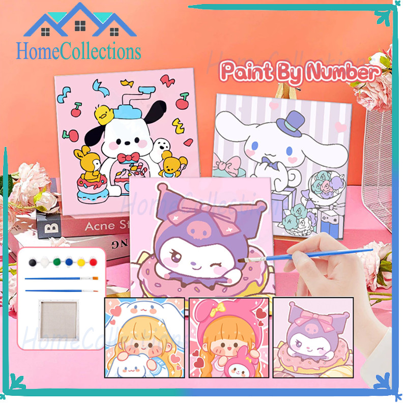 

Paint By Number 20x20 CM Kartun Aesthetic / DIY Painting Kit / Canvas Painting Kit dengan Frameis