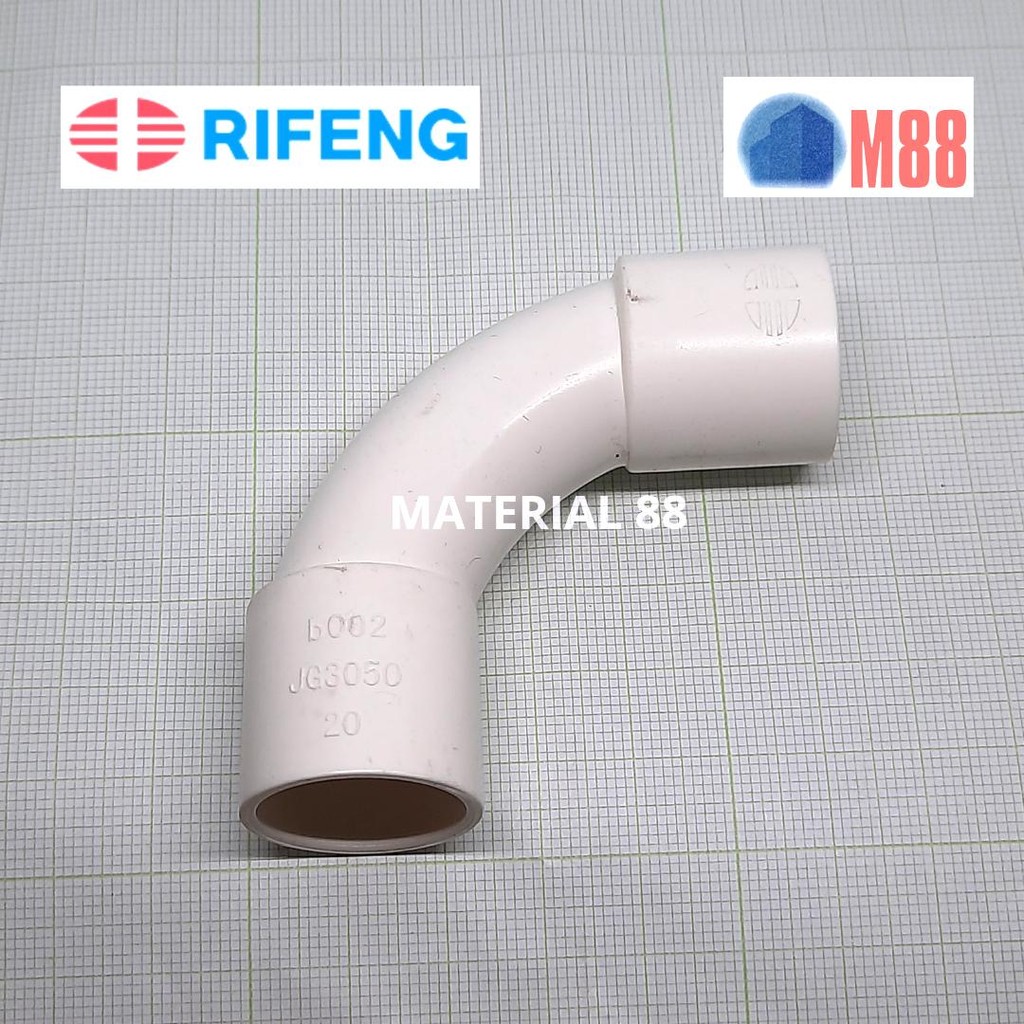 Elbow 20 mm Putih - Pipa Listrik Kabel 20mm