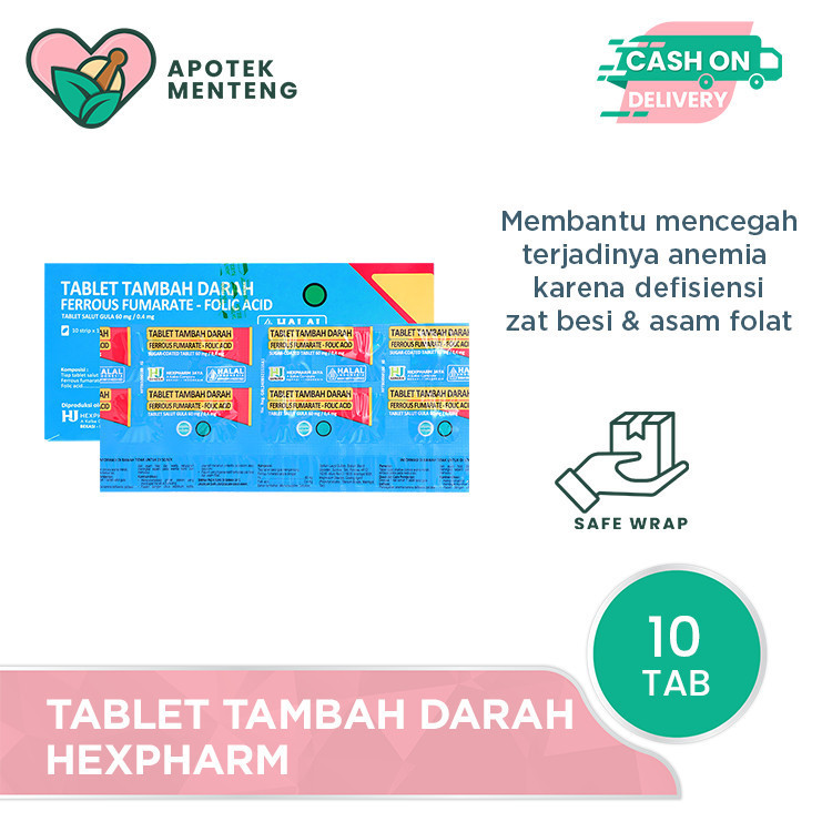 Tablet Tambah Darah Hexpharm 10 Tablet - Suplemen Penambah Darah