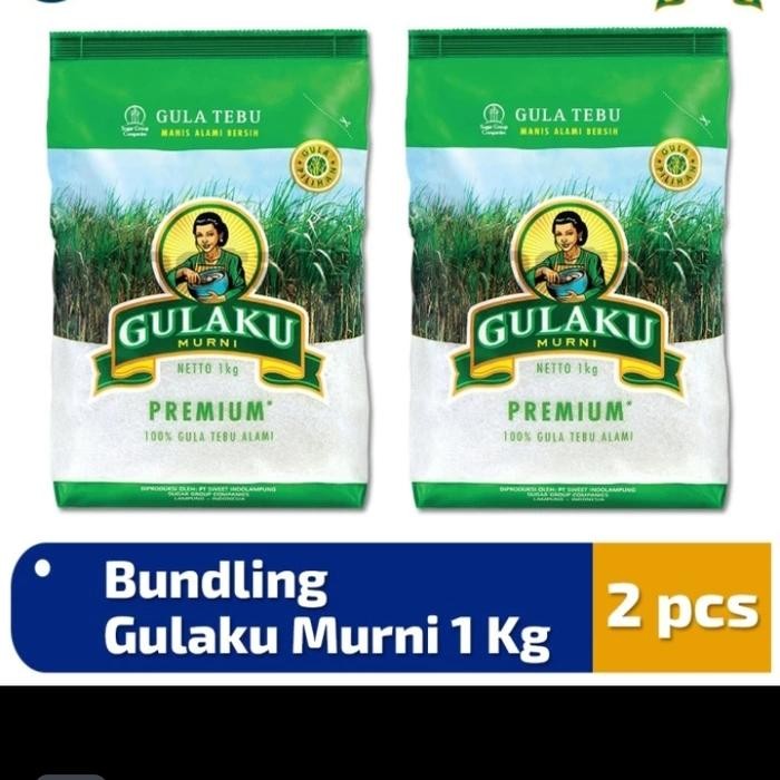 

Gulaku gula pasir murni 1kg paket 2pcs gula pasir murah dapat 2