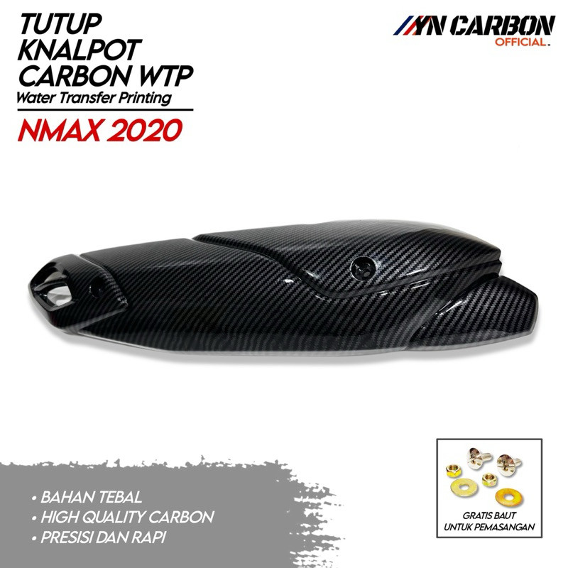 Tutup Knalpot Nmax 2020  Gratis Baut Carbon Glossy Tameng Knalpot Carbon Glossy Nmax 2020 New