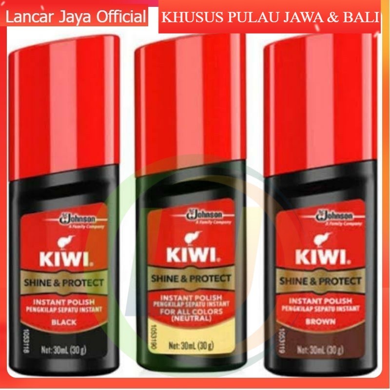 Semir Sepatu Kiwi Shine & Protect Instant Polish 30ml / Kiwi Semir Sepatu Cair/ Semer Sepatu Cair Mu