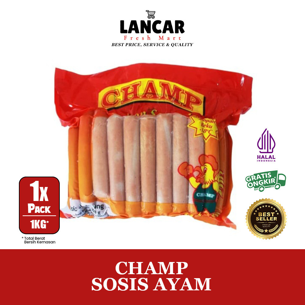 

CHAMP SOSIS AYAM 1KG / CHAMP SOSIS AYAM ISI 40PCS