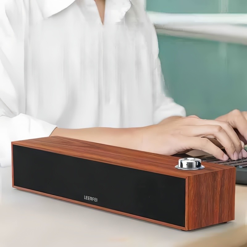 Pemutar Komputer Bluetooth Kabel Pemutar Desktop Bluetooth kayu Kotak Kebisingan Bebas Ambient