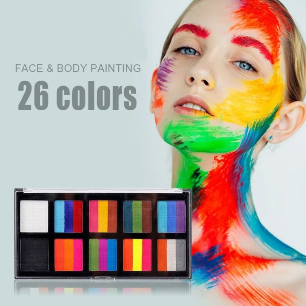 Face Body Painting 26 Colors Free Brush Water Based Face Paint Kit