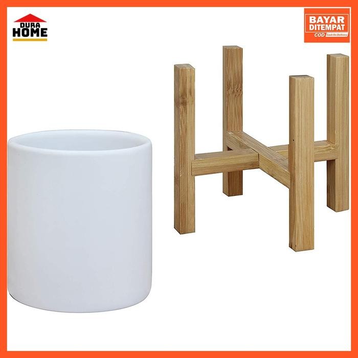 Dudukan Pot Vas Bunga Kayu, Modern Wooden Plants Stand - S  PROMO 