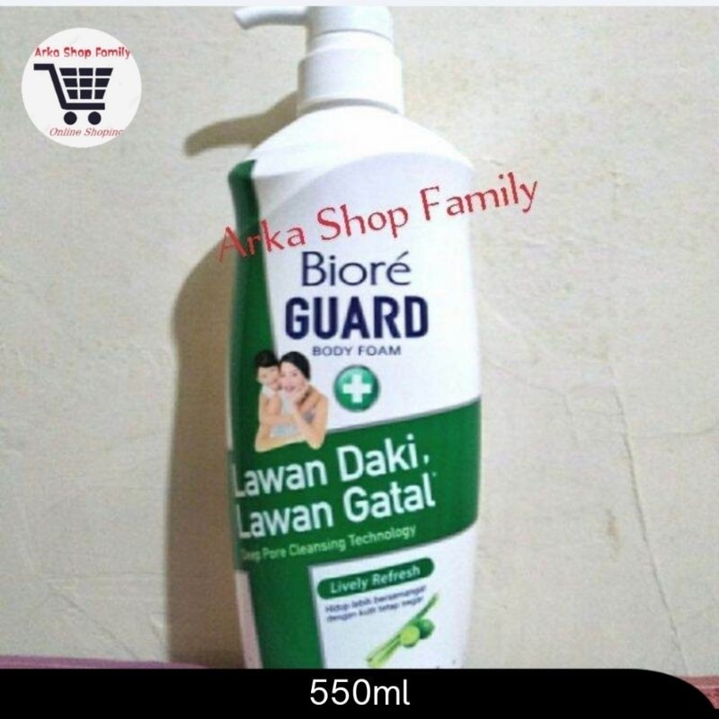 BIORE Guard Body Foam Lively Refresh Sabun Mandi Cair Pump 550ml Botol Pompa Lawan Daki dan Gatal