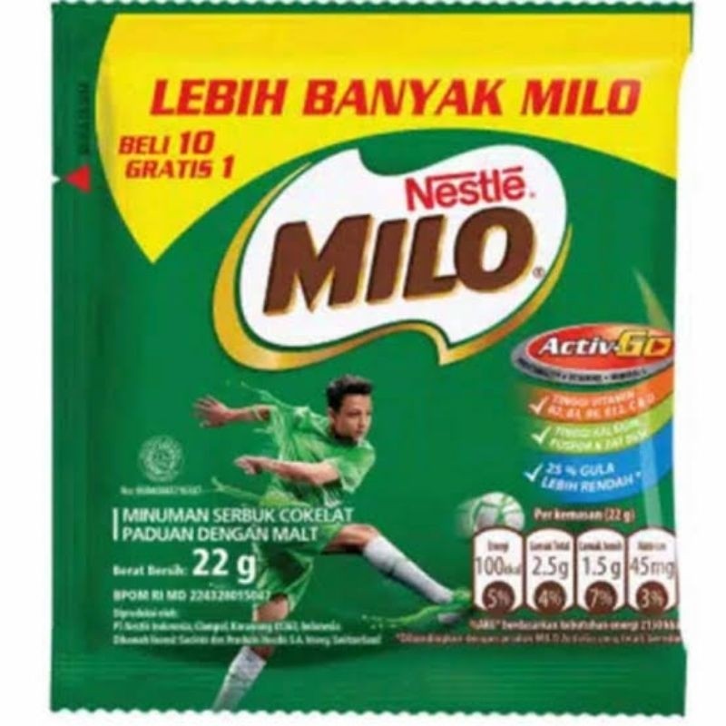 

[1Sachet] Milo Activ-Go Kemasan Renceng Susu Coklat Sachet 22gram