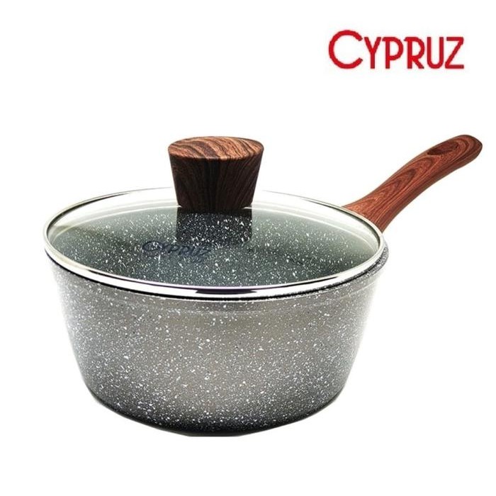 Panci Susu Sauce Pan Marble Induksi Anti Lengket Cypruz 18 cm - Dengan Tutup