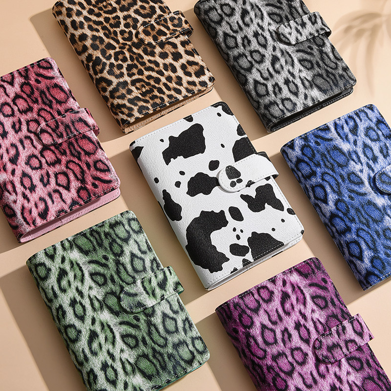 

A6 New Leopard Print Pattern PU Leather DIY Binder Notebook Only Covers Diary Books Schedule Covers School Stationery