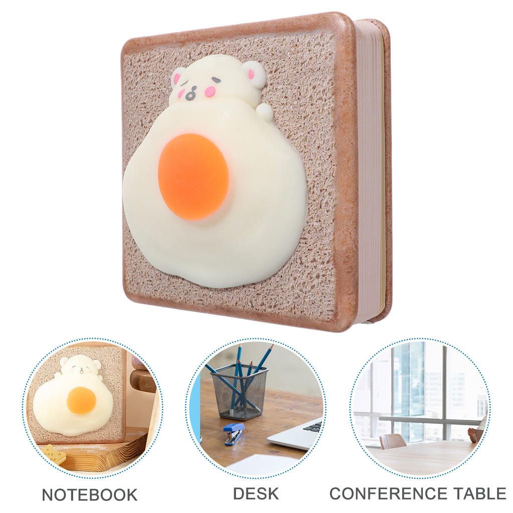 

Bread Soft Bear Notebook PU Cover Creative Note Books Students Stationery Colored Diary Notepads Round Corner Design