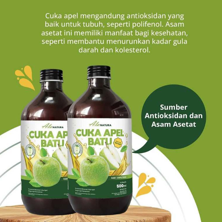 

Green Apple Cider Vinegar/Cuka Apel Batu With The Mother- 500 ml Kolesterol, Diet & DetoksTubuh