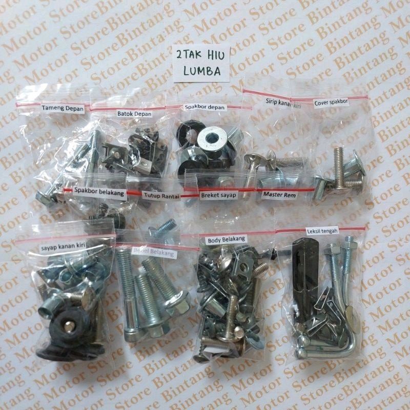 Full Set Baut Full Body Motor Suzuki Satria 2Tak 2 Tak LUMBA Lengkap