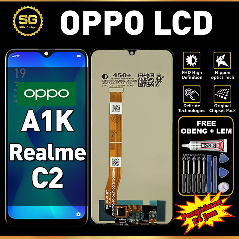 Original LCD FOr OPPO A1K LCD Realme C2 Fullset FREE GIFT Touchscreen asli Ori