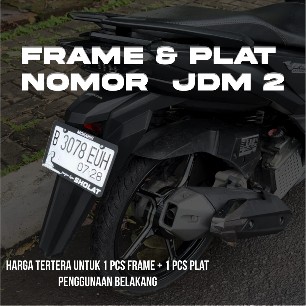 [Frame + Plat] Frame & Plat Nomor JDM 2 Untuk Motor