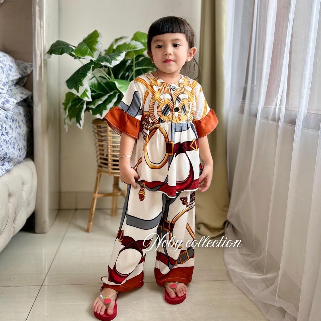 Noby Collection Setelan Celana Anak Perempuan Bahan Rayon Viscose Sultan Viral 2025 Outfit Harian Ny