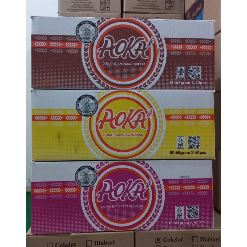 

Roti Aoka Donat Bermacam Isian Rasa 1 dus isi 40pcs